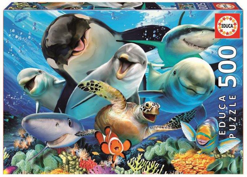 Puzzle 500 pzas.selfie bajo el agua